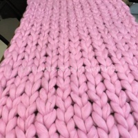 2026 Merino Wool Chunky Soft Roving Yarn Blanket Arm Knitting Giant Blanket 40''*60'' in Many Dyed Colors