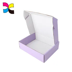 Color púrpura reciclar embalaje impresa personalizada Tuck superior caja de envío