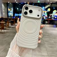 Coque de téléphone magnétique en silicone ondulé 3D Macaron mignon, style Ins, compatible avec la charge sans fil, anti-traces de doigts pour iPhone 17 Pro Max/Air
