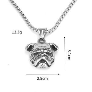 Stainless Steel <b>Bulldog</b> Pendant Necklace Men's Animal Charm Hip Hop Style Jewelry <b>Gift</b> For Clothing Matching - Product Image 5