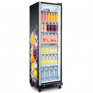 Vente en gros de petits réfrigérateurs de présentation de boissons à économie d'énergie et de vitrines réfrigérées à une porte entièrement vitrées - Product Image 2