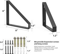 Supports d'étagère robustes, supports triangulaires en acier pour mur, capacité de charge de 300 lb, pour garage, atelier, maison