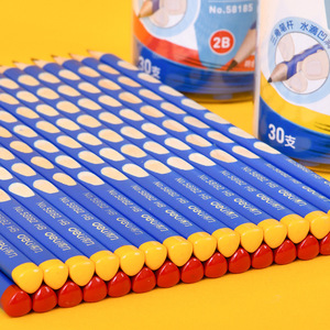 Deli Pencil 58184 HB Triangular Wooden Blue For School Students - Product Image 2
