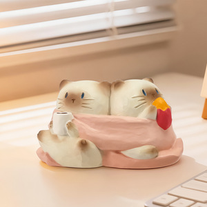 รุ่ยเจีย พีเอะ แคท บลายด์บ็อกซ์ ฟิกเกอร์การ์ตูนแมวสยาม ของตกแต่งสำนักงาน ของขวัญวันเกิด น้ำหนักเบา รูปทรงแปลกตา - Product Image 4