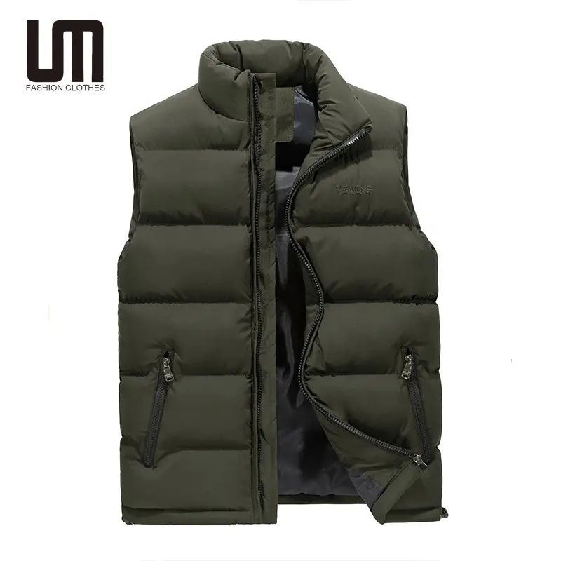 Liu Ming Hot Selling Winter Men Clothing Thick Warm Coats Plus Size Stand Collar Down Puffer Vest Jacket