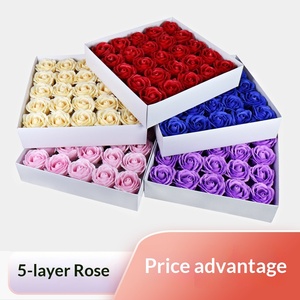Flores Artificiales de Jabón, Rosas de Cinco Capas, Ramos de Flores Grandes, Cajas de Regalo, Arreglos Florales, Suministros para Floristas - Product Image 2