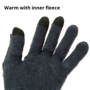 Guantes Jacquard con Logotipo de Equipo de Fútbol para Entrenamiento Deportivo de Invierno, Compatibles con Pantalla Táctil, Cálidos y con Soporte para los Fanáticos - Product Image 3