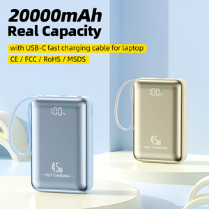 Bidirectional 45W Power Bank 20000mAh with Built-in Cable Outdoor Portable <b>Charging</b> Laptop Power Bank - Product Image 2