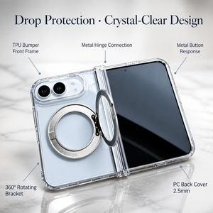 Étui de téléphone portable avec support rotatif et anneau magnétique pour 18 Fold Metal Button TPU Bumper PC, rotation à 360°, protection anti-chute - Product Image 4