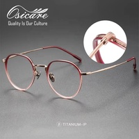 Lunettes de vue haut de gamme, logo personnalisé, montures en titane, forme polygonale, montures optiques rondes, style vintage, lunettes pour hommes et femmes