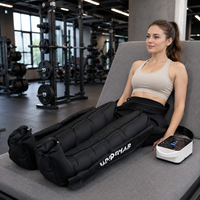 Masseur de jambes intelligent sans fil à compression d'air à 6 chambres - 360 °   Appareil de compression pneumatique pour la récupération complète du corps et des pieds, portable