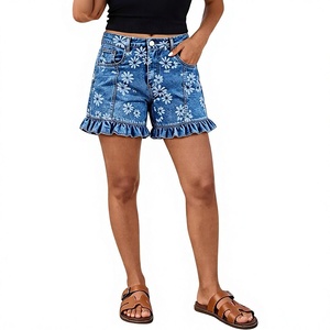High Demand Summer Wear Women's Denim Shorts Customized Screen Printing Outdoor Beach Wear Ladies Jeans Shorts - Product Image 3