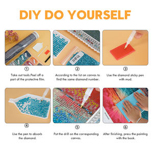 Venta al por mayor 5d diamante pintura paisaje completo Diy diamante bordado decorativo pared arte pintura Original flor marco <span class=keywords><strong>S</strong></span> - Product Image 3