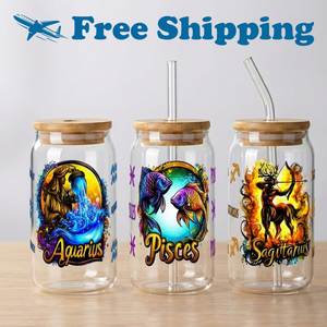 Autocollant de transfert UV DTF Constellation Horoscope Fantaisie Vibrante, Décoration Magique Astrologique pour Verre, Lot Mixte, Expédition en 48H - Product Image 1