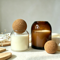 Vente en gros de petits pots à bougies en verre avec couvercle en bois, pots à bougies en verre personnalisés, pots à bougies de luxe vides
