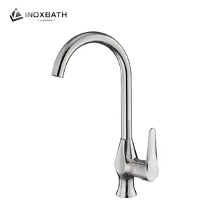 Nhà Máy Trực Tiếp Bạc Boong Gắn Thép Không Gỉ 304 Chế Độ Kép Nước Outlet Nhà Bếp Mixer Bồn Rửa Vòi Tap