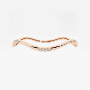 1 2 CTW Round Lab Grown Diamond Wavy <b>Bangle</b> Bracelet 7 Inch Elegant Sparkling Fine Jewelry Gift for Women - Product Image 3