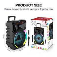 Altavoz Portátil con Ruedas OEM de Fábrica China, Woofer de 15 Pulgadas con Bajos Potentes para Karaoke V5.4, RGB LED, para Exteriores, Computadora, Teléfono Móvil