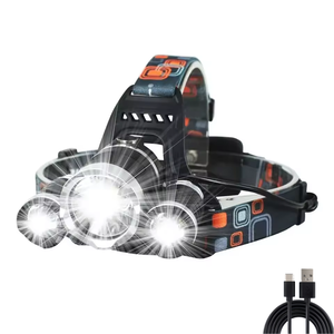 Outdoor Emergency 150 Meters Range Head Torch 3 LED Cold White USB-C Rechargeable Headlight Portable Safety <strong>Headlamp</strong> - Product Image 1