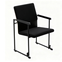 Chaise de bureau de formation à quatre pieds minimaliste exécutive avec appui-tête réglable pour meubles de salle d'attente de conférence
