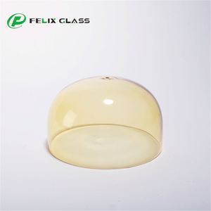 Abat-jour de table en verre borosilicate 3.3 couleur ambre, perçage personnalisé, fait main, pour la décoration intérieure et l'éclairage domestique - Product Image 1