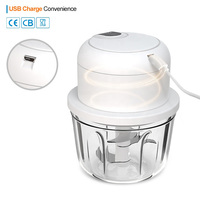 Hachoir Électrique Portable Sans Fil Rechargeable USB Mini pour Sauce au Poivre et Aliments