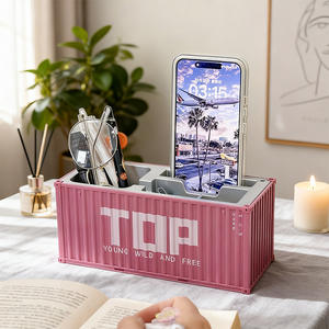 Porte-stylo <span class=keywords><strong>de</strong></span> <span class=keywords><strong>bureau</strong></span> en résine en forme <span class=keywords><strong>de</strong></span> conteneur, style Art Déco, créatif et élégant, nouveauté très vendue en usine - Product Image 4