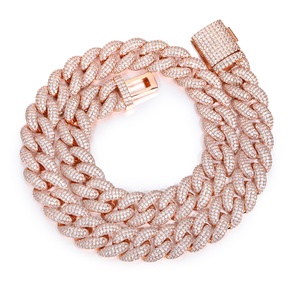 Catena di Lusso in Ottone Placcato Oro Rosa, Larghezza 20mm, Stile <span class=keywords><strong>Hip</strong></span> <span class=keywords><strong>Hop</strong></span>, Unisex, con Confezione Regalo, per Appassionati di Streetwear - Product Image 4