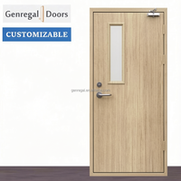 Portes d'entrée en bois massif ignifugées 30/60 minutes conformes aux normes EN, avec panneau de vision en verre, ouverture manuelle, pour chambre et salon