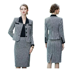 Conjunto de Falda de Verano de Dos Piezas para Mujer, Estilo Pequeño y Elegante, Falda Mini a Cuadros en Blanco y Negro, Faldas Elegantes y Dignas - Product Image 1