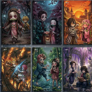 แผ่นภาพตกแต่งผนังลายอนิเมะ DL Demon Slayer x Identity V ลายคิเมทสึ โนะ ไยบะ ภาพวาดลายเส้นสไตล์มังงะญี่ปุ่น ของขวัญ 1 ชิ้น - Product Image 4