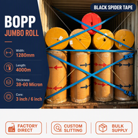 Premium BOPP-Klebeband Jumbo-Rolle 1280mm Mutterrolle Acryl-Klebstoff Transparentes Verpackungsband Maßgefertigte Größe Großhandel Fabrikpreis