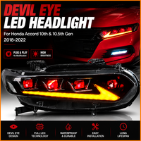 XCAT pour Accord 10e/10,5e génération 2018-2022, style Lexus ES, phare à LED séquentiel à quatre lentilles avec œil de démon rouge, 12V 6500LM