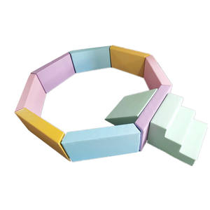 Pelota de juego suave de color rosa, blanco y beige, con tobogán, para fiestas y eventos en interiores, 8 pies y 10 pies - Product Image 3