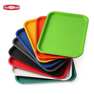 Rectangular PP <b>Plastic</b> Anti-Slip Recyclable Dishwasher Safe Commercial Grade Serving <b>Trays</b> for Restaurant <b>Food</b> Premium - Product Image 3