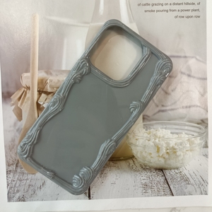 Custodia per iPhone 16 15 14 17 Pro Max da Donna, Stile Ondulato 3D, Protezione Antiurto, Colore Crema - Product Image 6