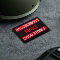 Parches de letras bordados DIY para coser, con diseños divertidos 'BAD DECISIONS MAKE GOOD STORES', para chaquetas, abrigos, bolsos y sombreros