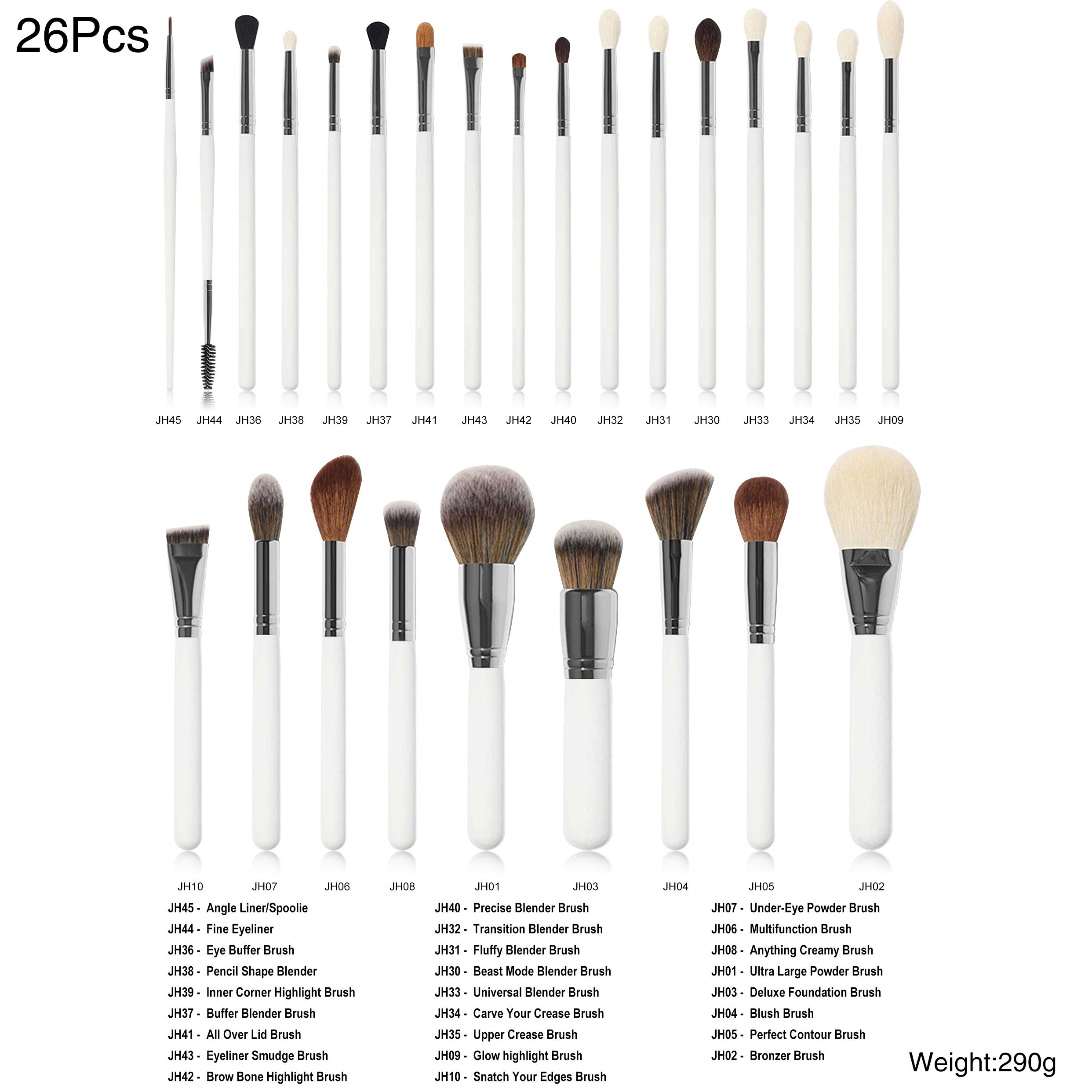 Ensemble de pinceaux 26Pcs Collection complète