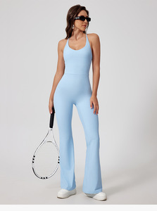RUIQUWIN <b>Sexy</b> <b>Tight</b> Backless Solid Breathable Yoga Jumpsuit High Elastic Eco-Friendly Women's Sportswear - Product Image 3