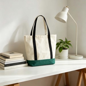 Bolsa de Compras de Tela de Algodón Personalizada con Asas Largas para Boutiques, Bolsa de Algodón Ecológica de Marca para <span class=keywords><strong>Tiendas</strong></span> de Estilo de Vida Sostenible - Product Image 1