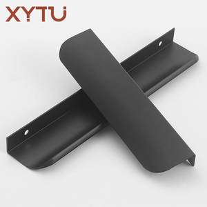 Gebürstete Nickel-Kanten-Fingergriffe für Schränke, verdeckte Küchenschubladengriffe, flache Aluminium-Türgriffe zur hinteren Montage - Product Image 3