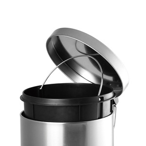 Cubo de Basura con Pedal de Acero Inoxidable, 2 kg, Plateado, para Cocina, Baño, Dormitorio - Product Image 2