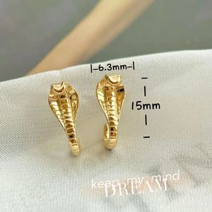 Bijoux Xinfly mignons, or véritable 18 carats, 6,3 mm * 15 mm, boucles d'oreilles serpent pour enfants et femmes - Product Image 2