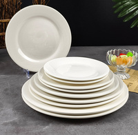Vaisselle en porcelaine blanche moderne personnalisée plat de service en céramique durable assiettes cassables design en céramique moderne stocké