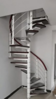 Escalier en colimaçon métallique moderne en acier au carbone, personnalisable, pour villa, grenier, extérieur et intérieur, gain de place, installation facile, prix usine