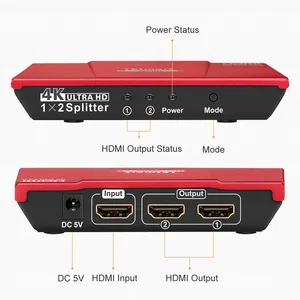 TESmart 고품질 1x2 HDMI 분배기 지원 HDR 4K @ 60Hz Hdmi 분배기 1 In 2 Out