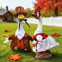 Tenue de dinde de Thanksgiving, costume de dinde pèlerin d'automne avec chapeau, décoration de jardin d'automne, vêtements pour dinde de porche