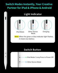 WENKU Lápiz Táctil Universal de Aluminio y Plástico con Doble ISO para Android, Rechazo de Palma, Pantalla LED de Batería, Carga Rápida 14 - Product Image 4