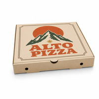 Cajas de Pizza Corrugadas de Kraft de Color, Resistentes al Agua, Ecológicas, de Tamaño Completo, Impresas Personalizadas al por Mayor, con Logotipo
