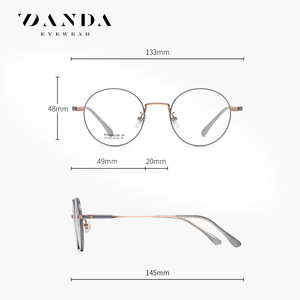 Danda Eyewear F31102 Monturas de Gafas Unisex Redondas de Titanio con Aro Completo, Anti-UV, Ligeras - Product Image 5